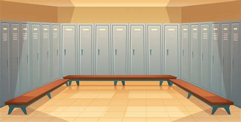 Free Vector Cartoon Background With Rows Of Individual Lockers Empty