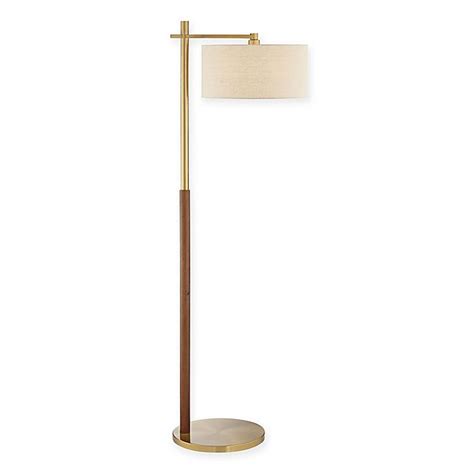 A distinctive floor lamp from kathy ireland home lighting that features real marble accents. Kathy Ireland Broadway Floor Lamp in Antique Brass with ...
