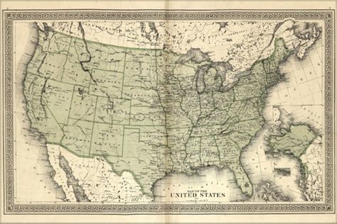 24x36 Poster Map Of The United States Of America 1877 P2