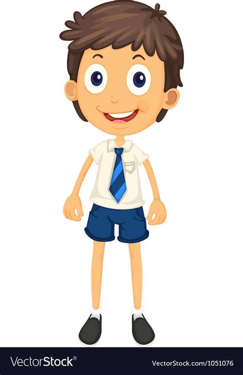 A Boy In School Uniform Royalty Free Vector Image
