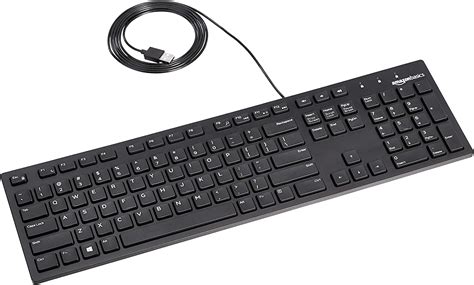 Amazon Basics Low Profile Wired Usb Keyboard With Us Layout