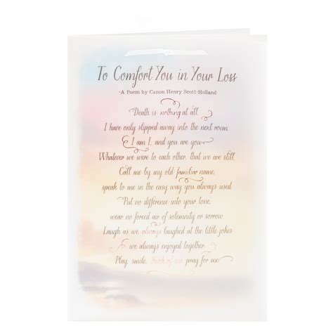 Buy Sympathy Card A Comforting Poem For Gbp 099 Card Factory Uk