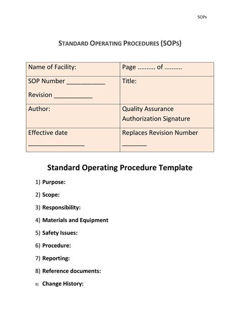 Best Standard Operating Procedure SOP Templates