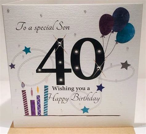 40th Birthday Card For A Great Son 6 X 6 Inches Uk Office