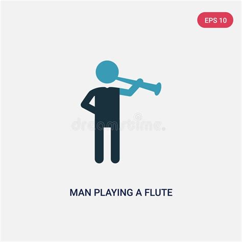 Two Color Man Playing A Flute Vector Icon From People Concept Isolated