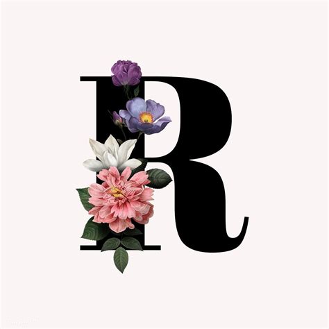Classic And Elegant Floral Alphabet Font Letter R Free Image By