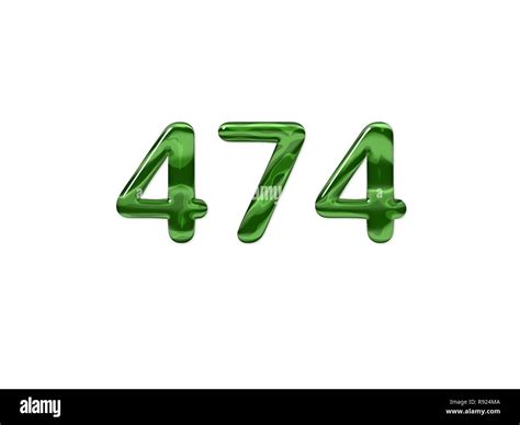 Green Number 474 Isolated White Background Stock Photo Alamy