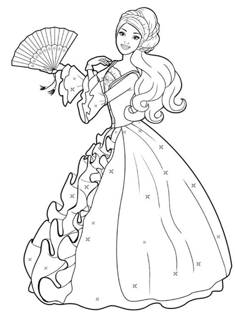 princess barbie coloring pages