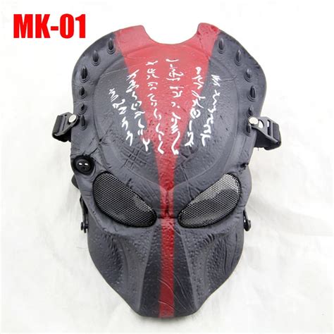 Outdoor CS Field Operation Skull Predator Airsoft Mask Shocker With Metal Visor Full Face
