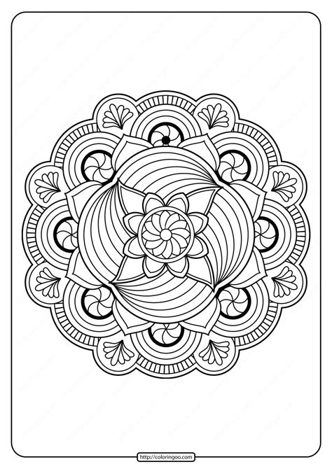 Free Printable Adult Floral Mandala Coloring Page 67