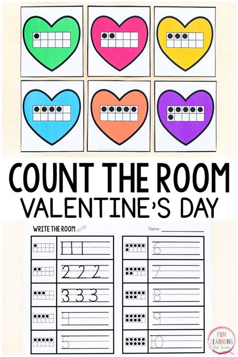 Valentines Day Count The Room Printable For Preschool Kindergarten