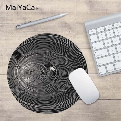 Maiyaca Minimal Curves New Small Size Round Mouse Pad Non Skid Rubber