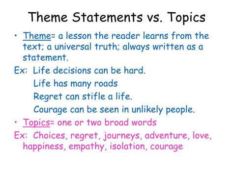 How To Write A Universal Theme Statement