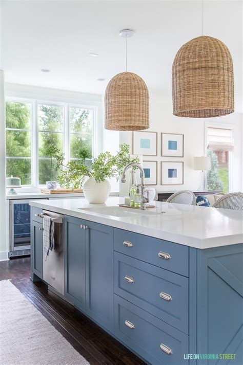Blue Cabinets In Coastal Kitchen Room For Tuesday