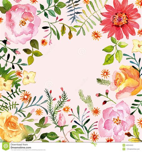 Recently added 37+ watercolor flower card images of various designs. Watercolor. Floral Ornament. Spring. Stock Vector - Image: 49334593