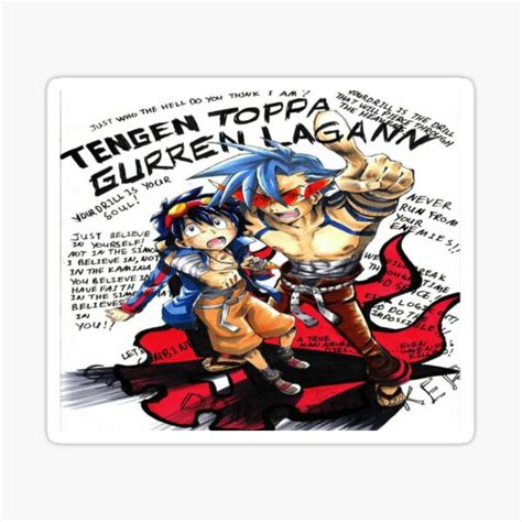 Quotes Believe In Yourself Gurren Lagann Sticker For Sale By