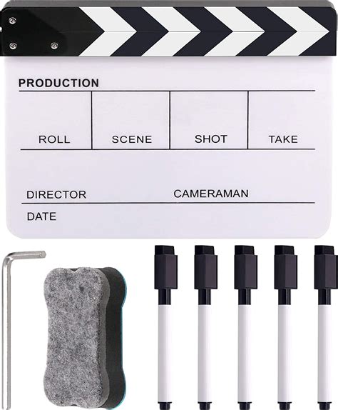 Buy Keadic Movie Film Clap Board Black And Acrylic Directors Clapboard