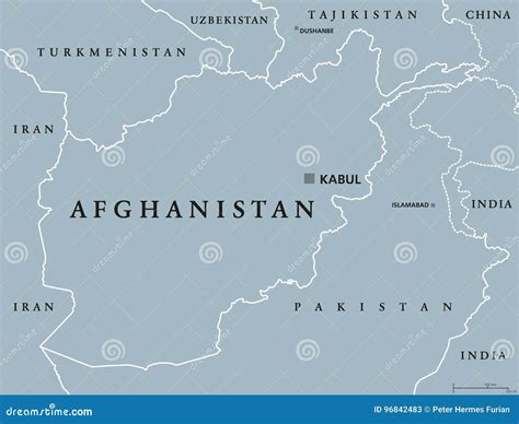 Afghanistan Politische Karte Vektor Abbildung Illustration Von Grau