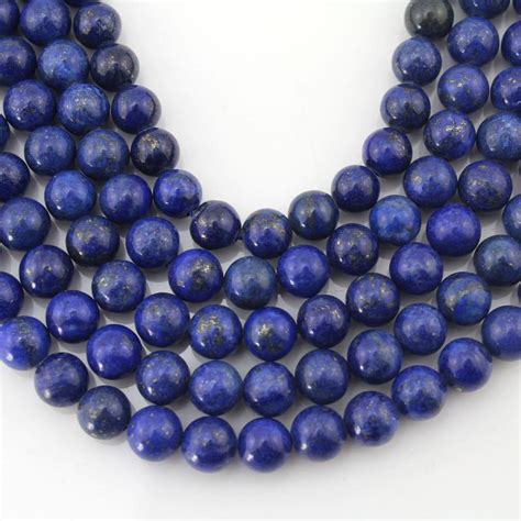20off Natural Lapis Lazuli Stone Beads Blue Round Beads Etsy