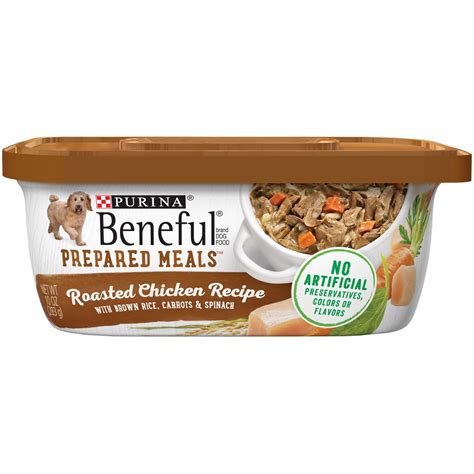 This food has 347 kcal/cup. Beneful Prepared Meals Roasted Chicken Wet Dog Food | PetFlow