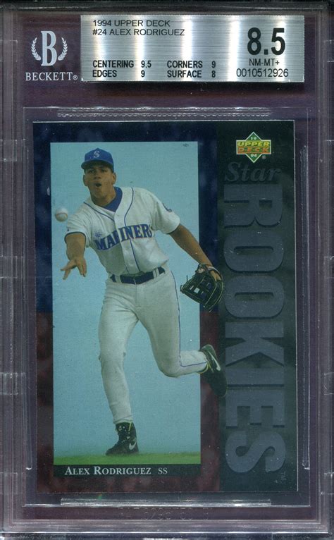 Alex Rodriguez Upper Deck Rookie Card Rc Graded Bgs Nm Mt Ebay