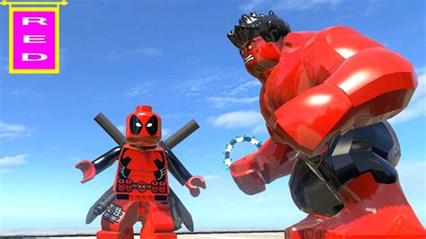 Lego Deadpool Vs Red Hulk Transformation Lego Marvel Super Heroes