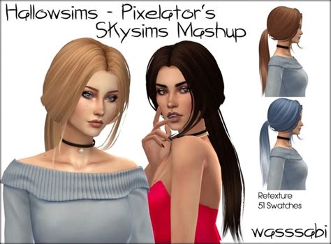 Hallowsims Pixelator Skysims S Mashup Hair At Wasssabi Sims Sims
