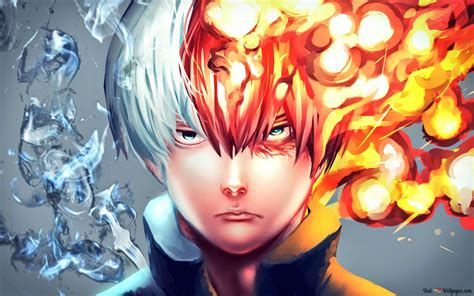 My Hero Academia Shoto Todorokiice And Fire 2k Wallpaper Download