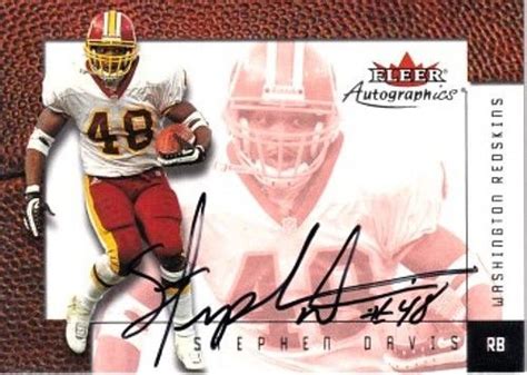 Stephen Davis Certified Autograph Washington Redskins 2001 Fleer