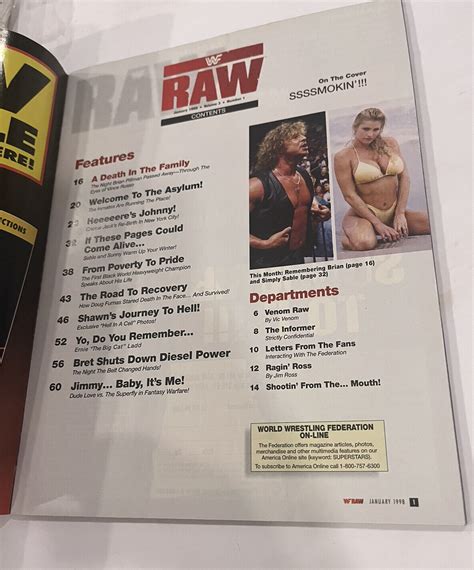 Wwf Raw Magazine January Sable W Poster Swimsuit Attitude Sunny