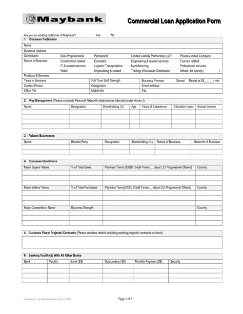Personal Loan Application Form Template Free