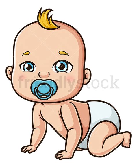 Baby Boy Crawling Cartoon Clipart Vector Friendlystock