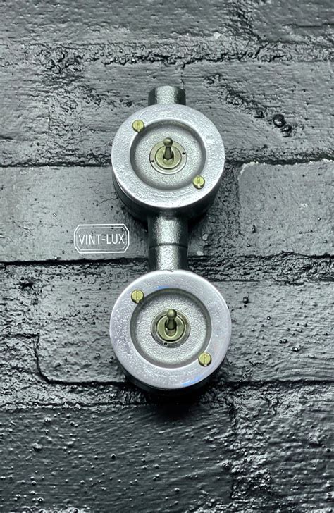 Double Gang Solid Cast Conduit Metal Light Switch Industrial 2 Etsy