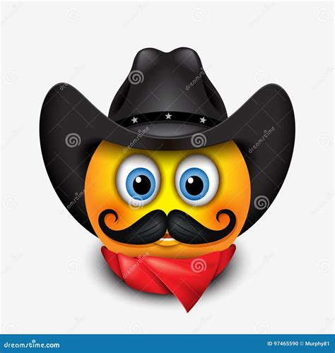 Cowboy Hat Emoji Cartoon Vector 227190469