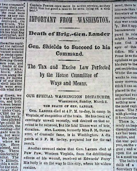 1862 Civil War Newspaper