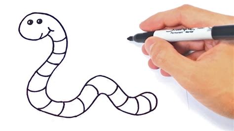 How To Draw A Worm Easy Drawings Dibujos Faciles Dessins Faciles