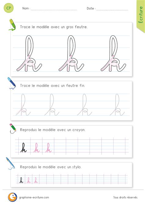 Apprendre à écrire les minuscules cursives CP CE iProf Éducation Ressources pédagogiques