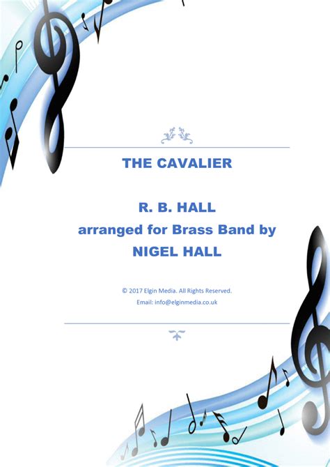 The Cavalier Brass Band March Arr Nigel Hall Sheet Music R B Hall Brass Band