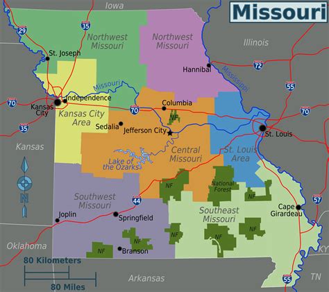 6th Grade Missouri Map Practice Map