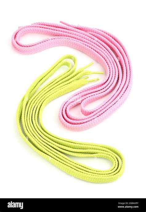 Colorful Shoelaces Isolated On White Stock Photo Alamy