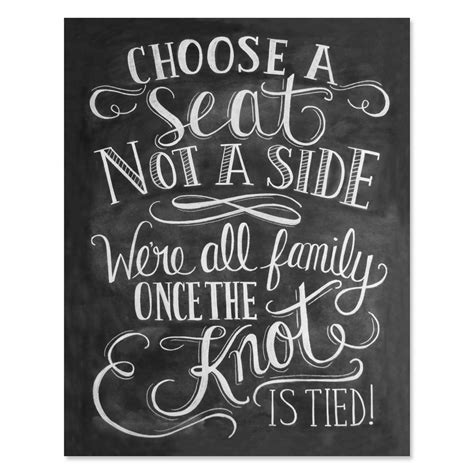 lily and val choose a seat not a side print wedding ceremony sign wedding print 11x14