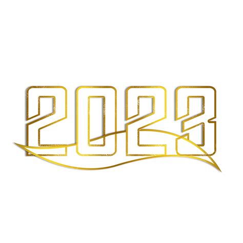 2023 Golden White Text 2023 Golden 3d Text Png Transparent Clipart