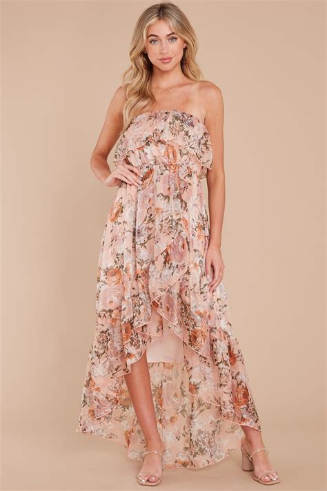 One Sure Way Blush Floral Print High Low Dress In 2020 High Low Dress Dresses Red Dress Boutique