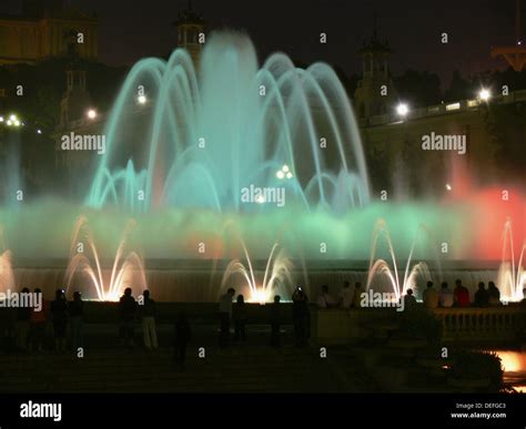 Lights And Music Show Magic Fountain Montjuic Barcelona Catalonia Spain Stock Photo Alamy