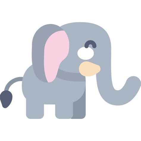 Icono De Elefante Kawaii Flat