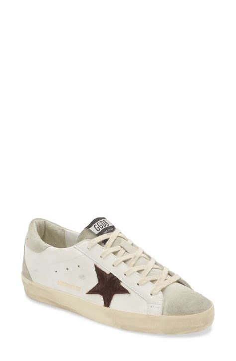 Womens Super Star Sneakers With Gold Foxing Golden Goose Atelier