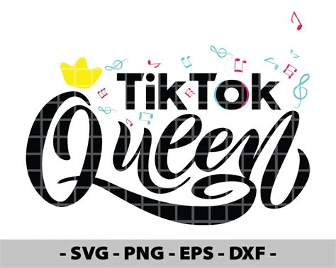 Tiktok Queen Svg File For Cricut Tik Tok Inspired Social Media PNG Sublimation File Clipart