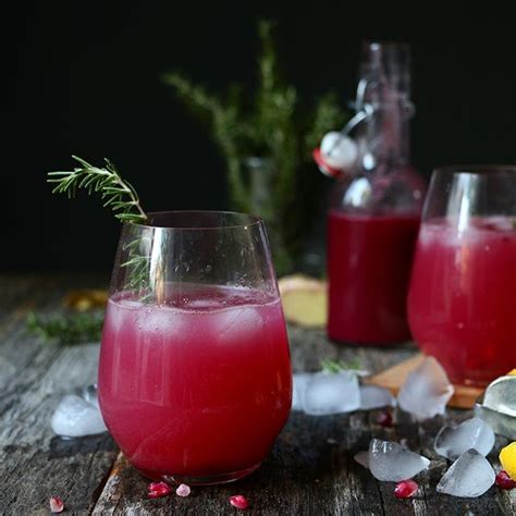 Pomegranate Vodka Fizz With Pomegranate And Ginger Syrup By