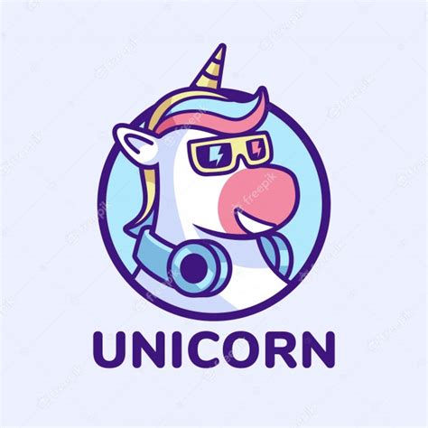 Cool Unicorn Wearing Sunglasses Logo Design Premium Vector