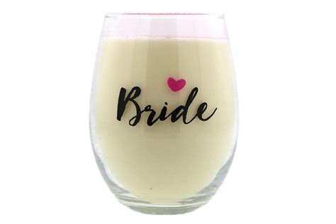 Stemless Wine Glass Candle “bride” Wedding Candles Custom Candle Co